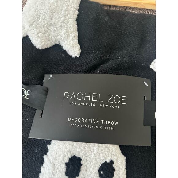 NWT Rachel Zoe Ghost Decorative Throw Blanket Black - Picture 3 of 3